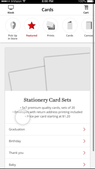 User flow — end-to-end greeting card journey mapping